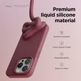 thumbnail image 3 of Funda de silicona líquida Elago para iPhone 15 Pro Max, color burdeos, 3 of 6
