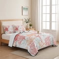 thumbnail image 5 of Twin Quilt Set 68''x86'', Red Orange Coastal Lightweight Summer Bedspread Coverlet Set with 2 Pillow Shams, Sea Turtle Nautical Coral Summer Beach Breathable All Season Quilt Bedding for Dorm/Bedroom, 5 of 9