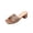 Rose Gold, variant on Woven Heeled Slide Sandals for Women, Slip On Square Toe Dress Mules, Metallic Braided Chunky Heel Party Sandals Gold