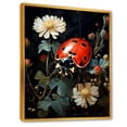 thumbnail image 2 of Designart "The Nocturnal Serenade Of Ladybug Florals" Ladybug Floater Framed Wall Art Living Room, 2 of 5