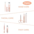 thumbnail image 2 of Juego de manicura, kit de cortaúñas para cuidado personal, 9 piezas, juego de pedicura profesional, kit de aseo, regalo para familiares, amigos, familias, padres, esposas, novias, 2 of 5