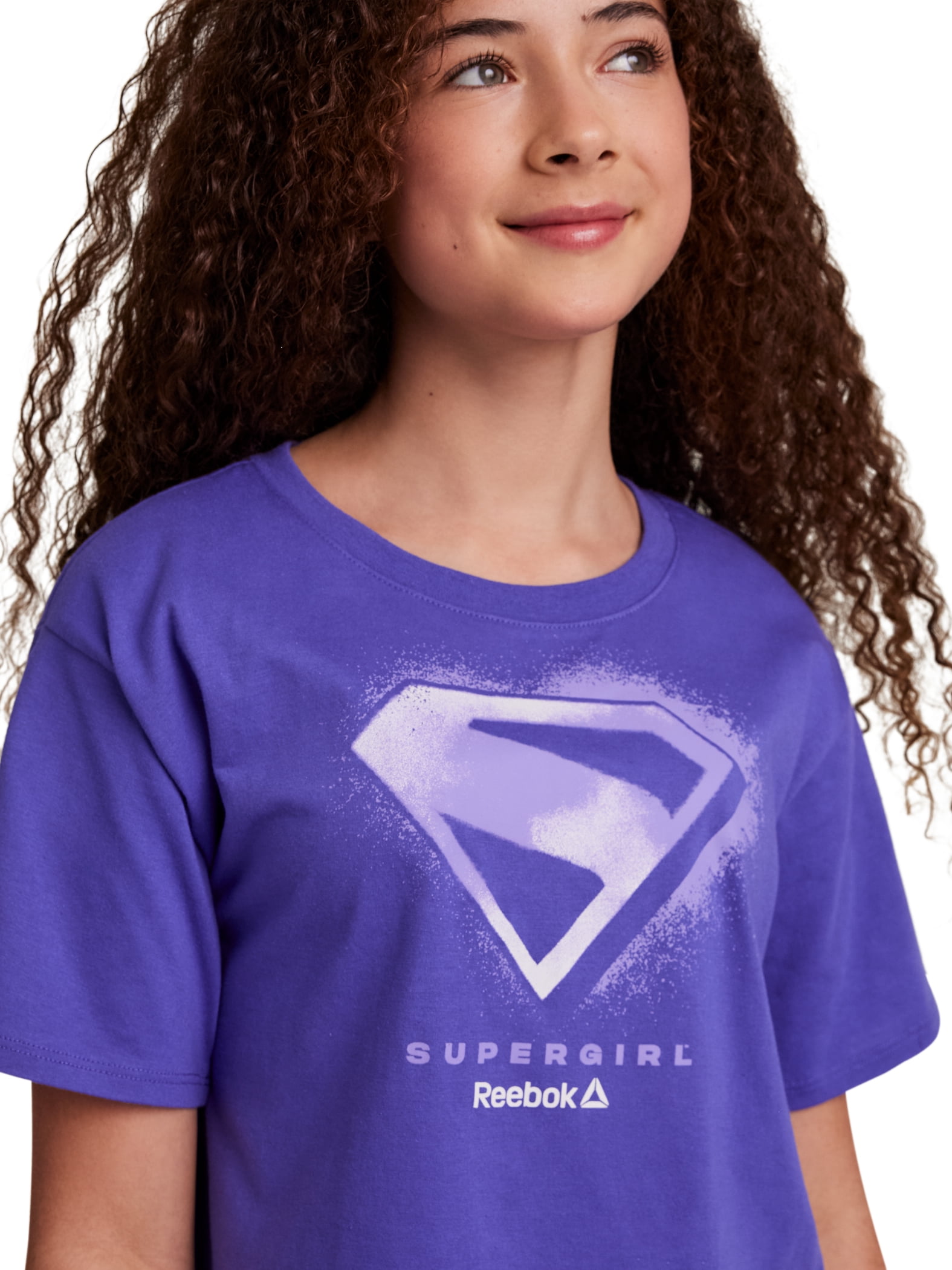 Reebok Girl’s Supergirl Short Sleeve Graphic T-Shirt, Sizes 4-18