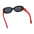 thumbnail image 7 of Womens Metal Chain Jewel Arm Oval Rectangle Mod Plastic Sunglasses Black Red - Black, 7 of 7