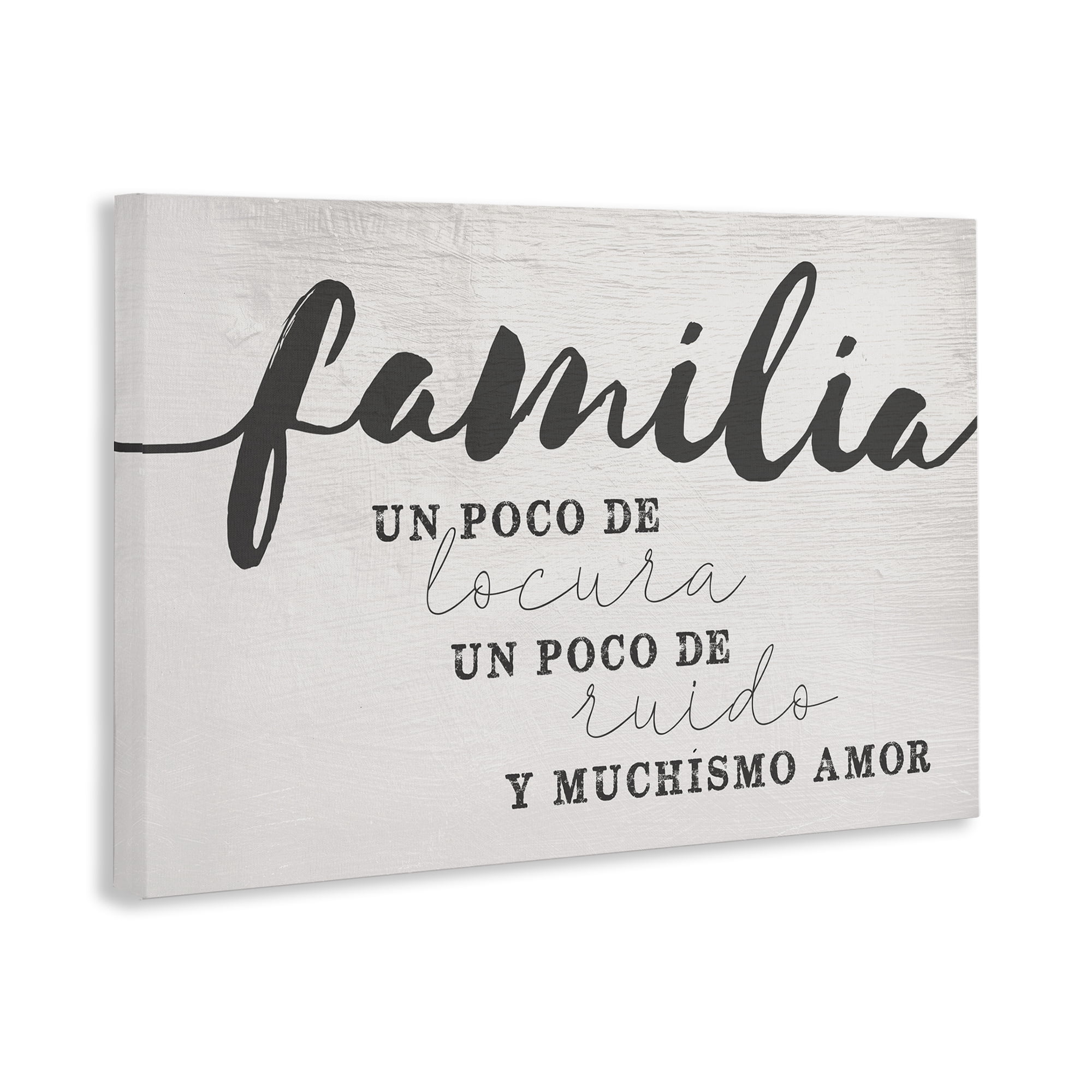 Stupell Industries Familia y Muchísimo Amor Inspirational Quotes & Sayings Painting Wrapped Canvas Art Print Wall Art, 36 x 24