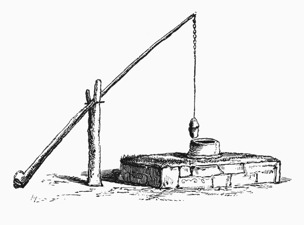 Shaduf Irrigation. /Na Well Using Shaduf Irrigation At The Ancient City