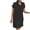 Black, variant on Eagokdc Women's Dresses Casual Solid Color Round Neck Short Sleeve Summer Loose Party Dress Plus Size S-3XL