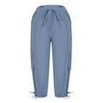 thumbnail image 7 of BLVB Women's Cargo Capris Hiking Pants Lightweight Summer Outdoor Athletic Travel Trousers Casual Loose with Pockets, 7 of 7