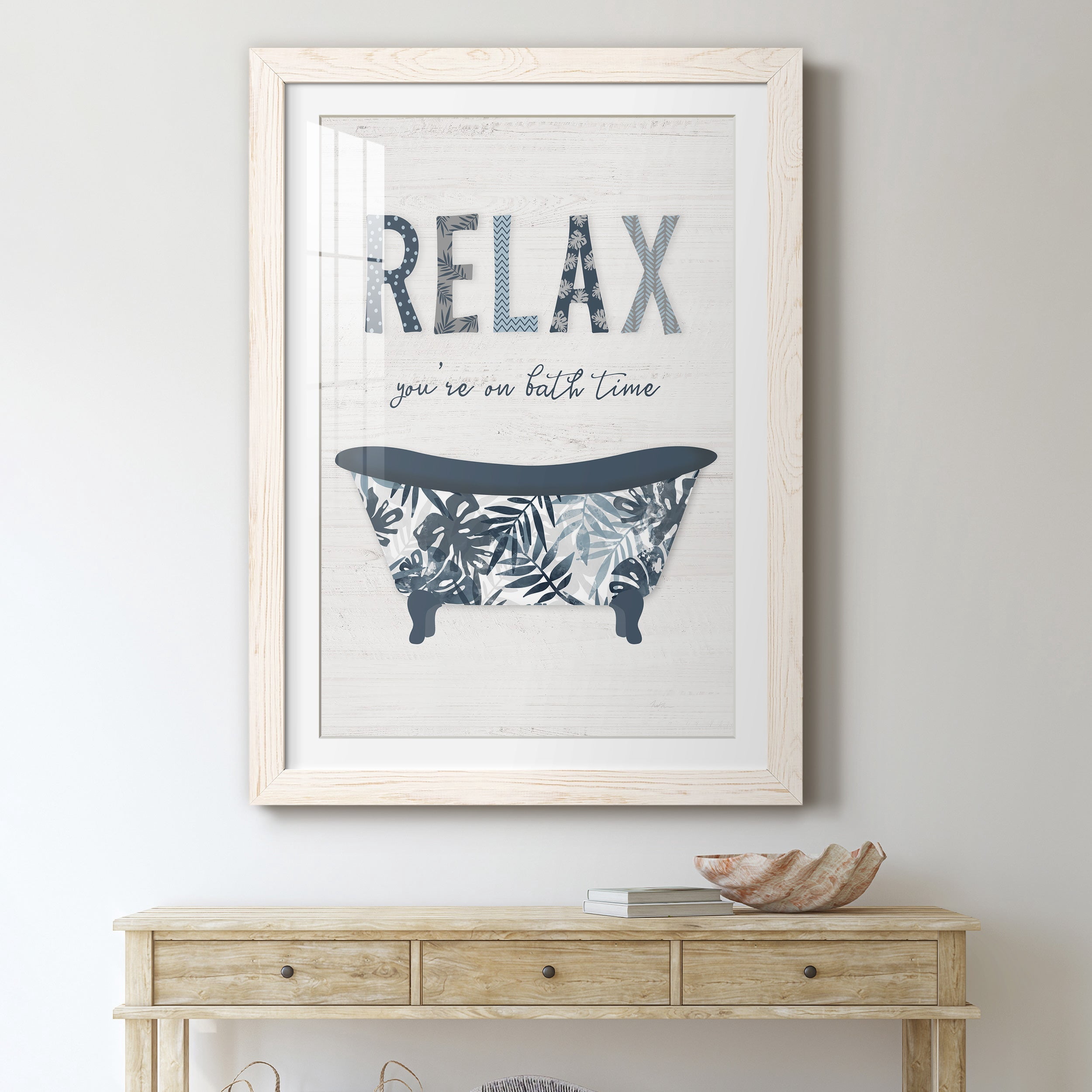 Palm Bath I - Premium Framed Print - Distressed Barnwood Frame - Ready to Hang