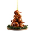 thumbnail image 2 of Turkey Christmas Wall Hanging Double Sided Print Acrylic Ornament for DIY Crafts Christmas Tree Decorations Holiday Home Garden Decor Festive Thanksgiving and Christmas Seasonal Display, 2D, 2 of 4