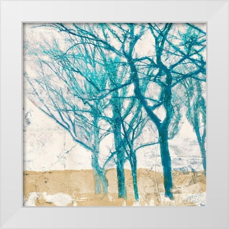 Alessio Aprile 12x12 White Modern Wood Framed Museum Art Print Titled - Turquoise Trees II