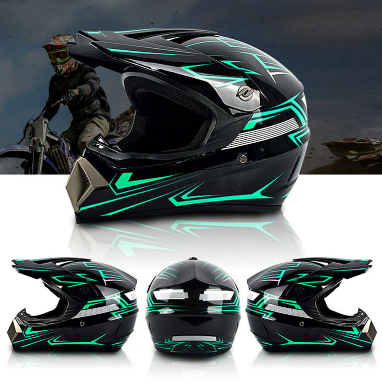 Professional Motocross Helmet Motocross Dirt Bike Off Road Motorbike Helmet  Set Full Face MTB Helmet with Goggles Gloves Face Cover 