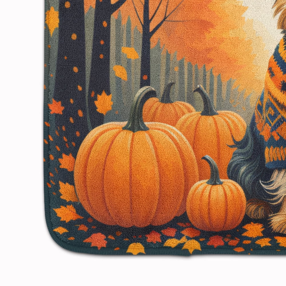 Carolines Treasures DAC1081RUG 19 x 27 in. Unisex Yorkshire Terrier Fall Memory Foam Kitchen Mat