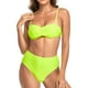 thumbnail image 2 of Traje de baño de mujer de 2 piezas de bikini cómodo de cintura alta de color sólido estilo playa OAVQHLG3B Store lin121212, 2 of 4