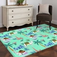thumbnail image 3 of 3'x5' Rug for Living Room Bedroom, Desert Camels Washable Area Rugs Non-Slip Carpet Mats, Cute Animals Houses Palm Trees Leaves Green Indoor Low Pile Area Rug Runner for Kitchen, Mudroom, 3 of 8