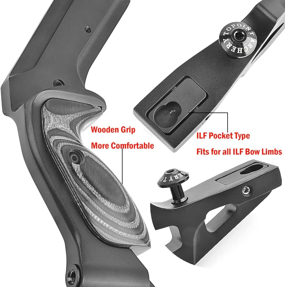 17"/19"/21" ILF Recurve Bow Riser Aluminum CNC Milling Bow Riser Archery American Hunting Targeting
