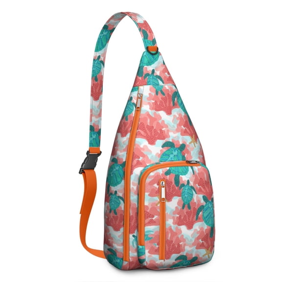 Sea Turtle Hiking Backpack – Boho Ocean Animal Daypack with Watercolor Hawaiian Turtle Design, Adjustable Straps, Durable Outdoor Backpack for Hiking, Camping, and Travel