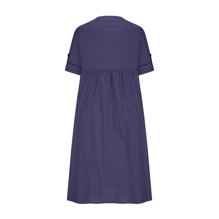 knee length dresses for ladies Linen Midi Dress main image 1