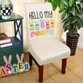 thumbnail image 3 of Happy Easter Chair Covers Set of 6 Bunny Rabbits Dining Chair Seat Cover Stretch Removable Egg Chair Slipcover Protector for Easter Dining Room Kitchen Home Decor, 3 of 6