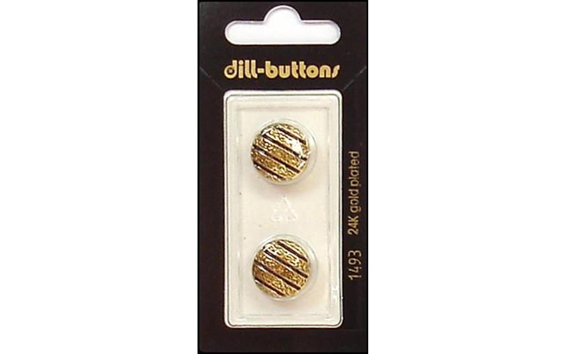 Dill Buttons 15mm 2pc Shank Enamel Navy/Gold