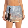 thumbnail image 2 of Goofa Elephant Giraffe Printed Women 2 in 1 Running Shorts,Quick Dry Athletic Workout Shorts,High Waisted Athletic Shorts with Liner Pockets-XX-Large, 2 of 9