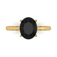 thumbnail image 2 of 2.5ct oval cut black natural onyx 18k yellow gold Bridal Wedding Engagement Promise Anniversary Ring for Women size 3.75, 2 of 7