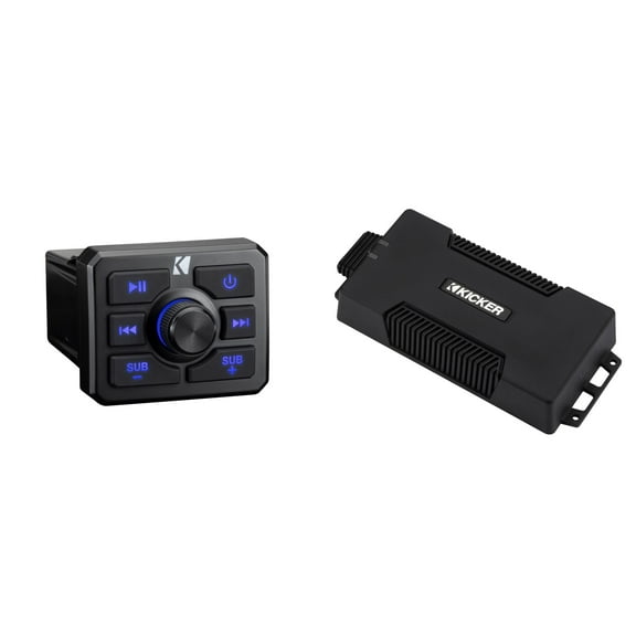 Kicker Power Sports Bundle, 51KBTR Bluetooth Source, 48PXA4004 Amp