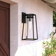 thumbnail image 5 of Vaxcel Nash Black Outdoor Modern Wall Lantern, Dusk to Dawn Photocell, 1-Light Wall Lamp Sconce with Clear Seeded Glass-Size:7.5, 5 of 8