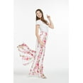 thumbnail image 4 of Lady High Slit Wide Leg Pants in Tropical Pink Line Floral, 4 of 5