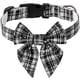 thumbnail image 1 of Laklulu Collar de perro navideño con lazo, collar de perro ajustable a cuadros navideños con hebilla de seguridad, suave, BLANCO, 1 of 5