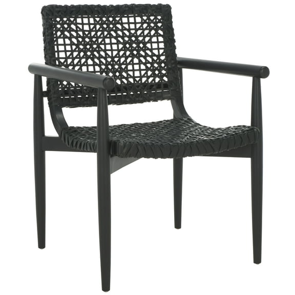 SAFAVIEH Sianna Accent Chairs, Black (22.8 in. W x 23.4 in. D x 32.9 in. H)