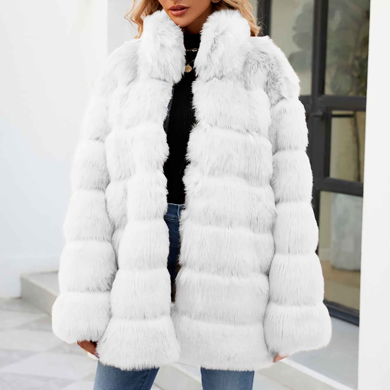 Penkiiy Women's 2024 Winter Faux Fur Jackets Fall Fashion Penkiiy Women's 2024 Winter Faux Fur Jackets Fall Fashion