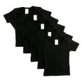 thumbnail image 1 of Negro Manga Corta Vuelta de la Camisa (Pack de 5) - de 6 a 12 Bambini 0550BL5-6-12, 1 of 1
