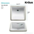 thumbnail image 5 of KRAUS Elavo 17-inch Square Undermount White Porcelain Ceramic Bathroom Sink with Overflow, 5 of 9
