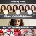 thumbnail image 4 of Magnetic Selfie Light for Phone, [Compatible with MagSafe] 360° Rotatable Clip on Phone Light with Mirror, CRI95, 2500K-9000K, 45 LED, 6 Modes, Portable Phone Ring Light for Streaming, Makeup, 4 of 7
