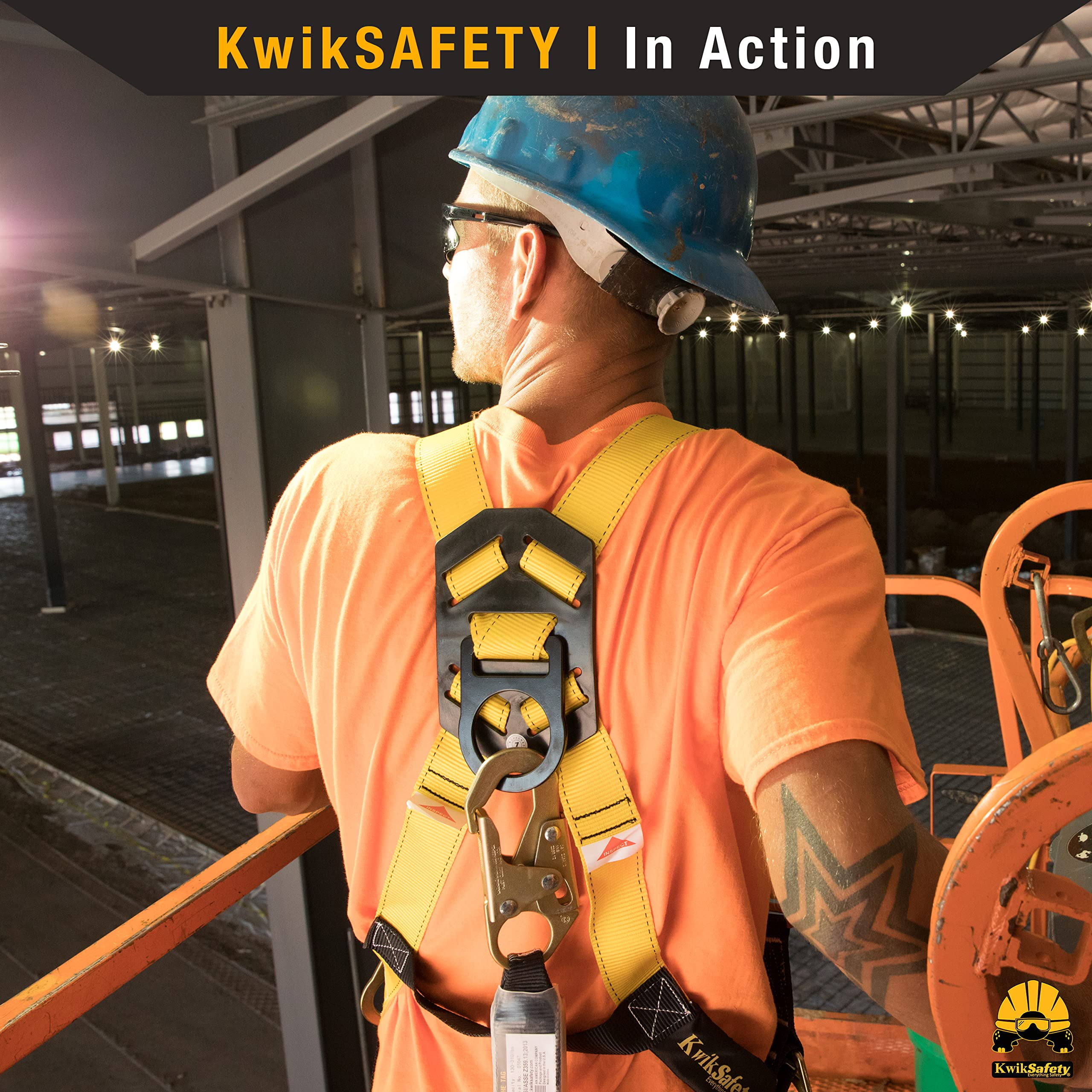 KwikSafety (Charlotte, NC) PYTHON 1 PACK (External Shock Absorber) Double  Leg 6ft Safety Lanyard OSHA ANSI Fall Protection Restraint Equipment Snap  