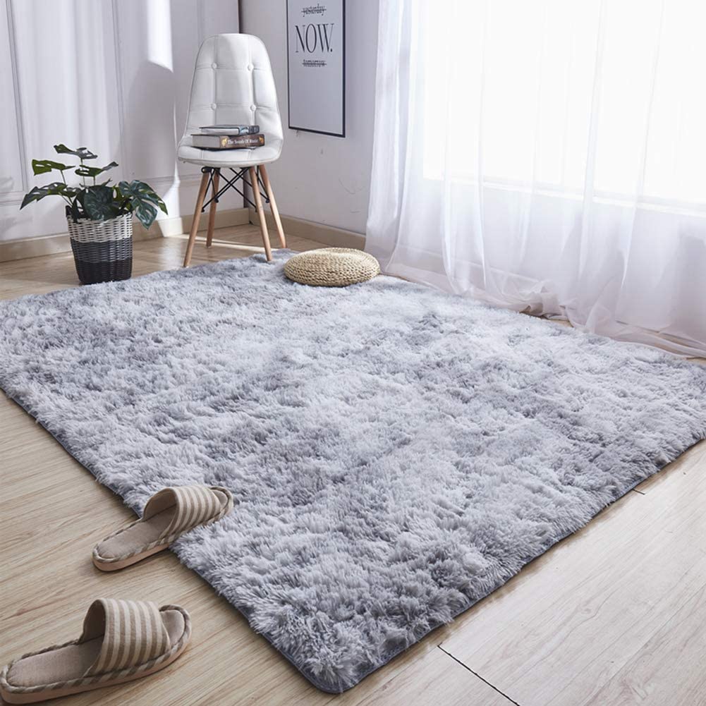 Junovo Luxury Velvet Shag Area Rug Modern Indoor Fluffy Rugs, Extra