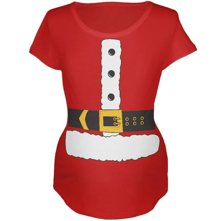 Christmas Santa Claus Costume Red Maternity Soft T-Shirt - Walmart.com
