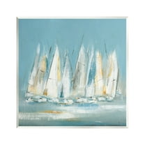 Stupell Industries Abstract Sailboat Fleet Transportation Painting Unframed Art Print Wall Art, 12 x 12