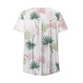 thumbnail image 4 of JGGSPWM Women Tops Plus Size Hide Belly Tunic Short Sleeve T Shirts 2023 Summer Button Up Henley Shirts Cute Tshirt Dressy Casual Blouses Pleated Swing Tunics 9-HawaiiWhite M, 4 of 5