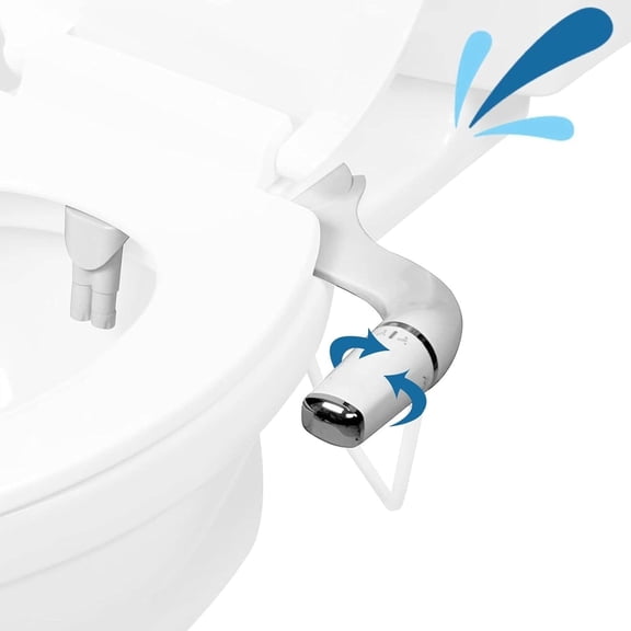 Ultra-Slim Left Handed Hygienic Bidet Attachment For Existing Toilets - Bidet Toilet Seat Attachment with Pressure Controls - Travel Bidet Included