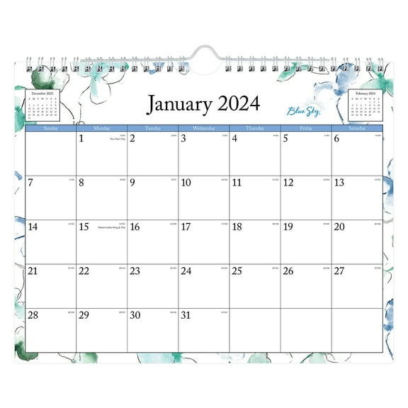 2024 Blue Sky™ Monthly Wall Calendar, 11" x 8-3/4", Lindley, January To December 2024, 101593
