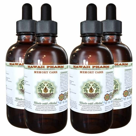 Memory Care Glycerite, Ginkgo (Ginkgo Biloba) Leaf, Gotu Kola (Centella Asiatica) Herb, Rosemary (Rosmarinus Officinalis) Leaf Alcohol-Free Liquid Extract, Glycerite Herbal Supplement 4x4 oz