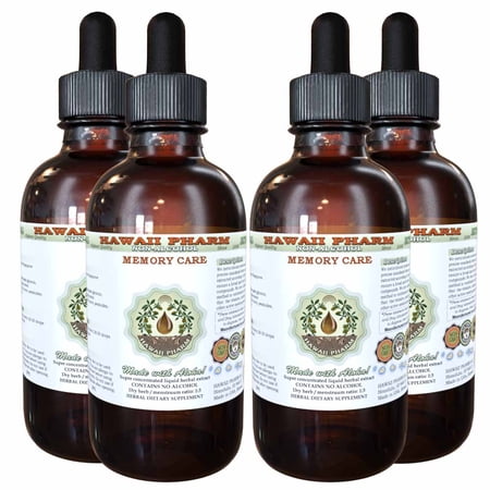 Memory Care Glycerite, Ginkgo (Ginkgo Biloba) Leaf, Gotu Kola (Centella Asiatica) Herb, Rosemary (Rosmarinus Officinalis) Leaf Alcohol-Free Liquid Extract, Glycerite Herbal Supplement 4x4 oz