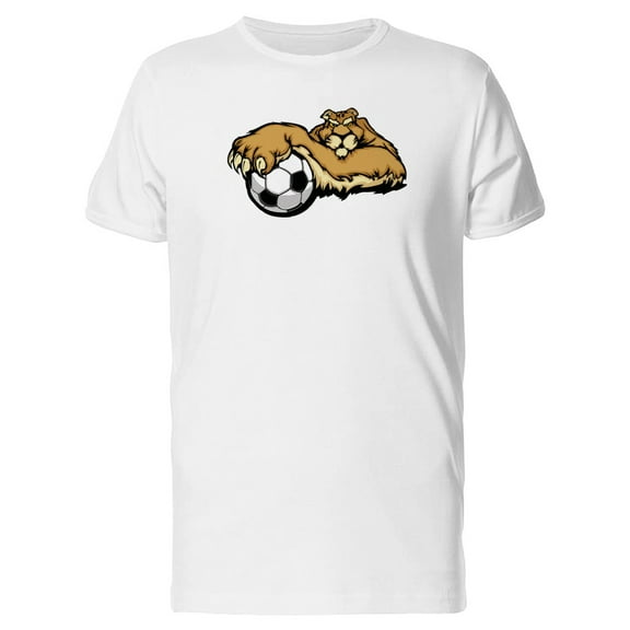 Cougar Mascot With Soccer Ball Tee Men's -Image by Shutterstock