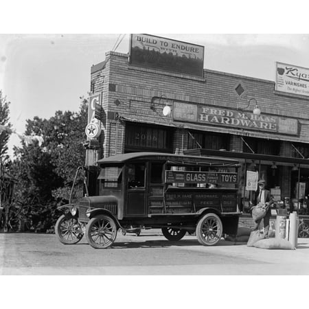 Hardware Store Washington Pa Fred Haas Washington DC Hardware Store Delivers all his goods from Toys to Glass Poultry Supplies to Stove & Furnace Pipe Fred loads his truck with burlap bags of feed Poster Print ()