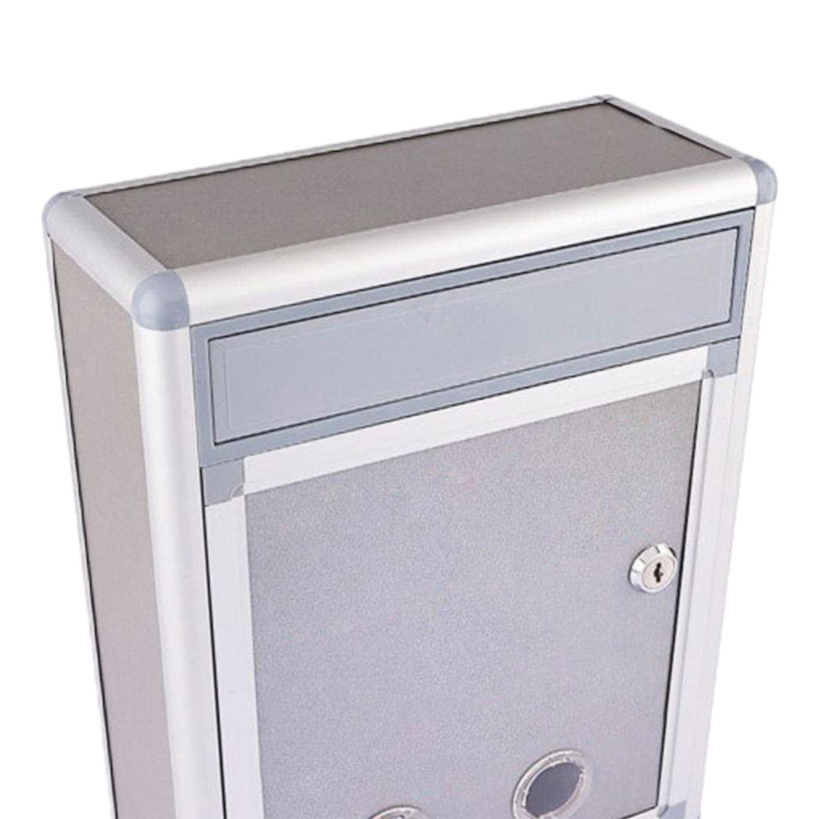 Baoblaze Wall Mount Mailbox Postbox Secure Rustproof Metal Vertical with Key Drop Box BF035 Front Input