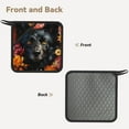 thumbnail image 2 of Rocae Colorful Floral Black Dog for Square Silicone Anti-scalding Mat Trivet Hot Pads for Kitchen Counter, Silicone Trivets for Hot Pots and Pans, 2 of 8
