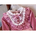 thumbnail image 6 of HuaAngel Girls Lace Velvet Ruffle Collar Mesh Long Sleeve Dress X206 Sizes 5-12, 6 of 6