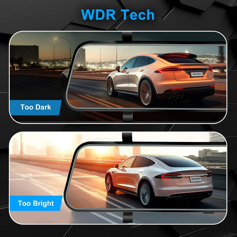 Car Rear View Mirror Camera, TSV 1080P Dash Cam Backup Camera, Dual Driving  Recorder with Night Vision, G-Sensor, IPS Touch Screen
