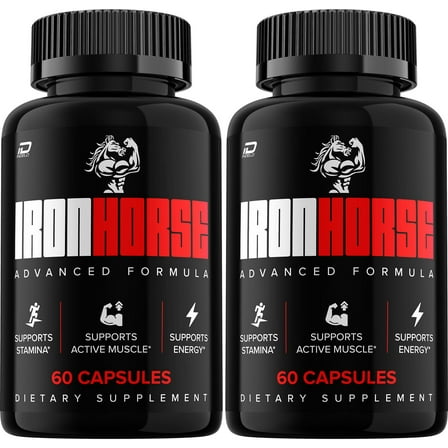 Iron Horse for Men Capsules – IronHorse Vitamin Complex Pills, Energy, 2 Pack, 120 Capsules